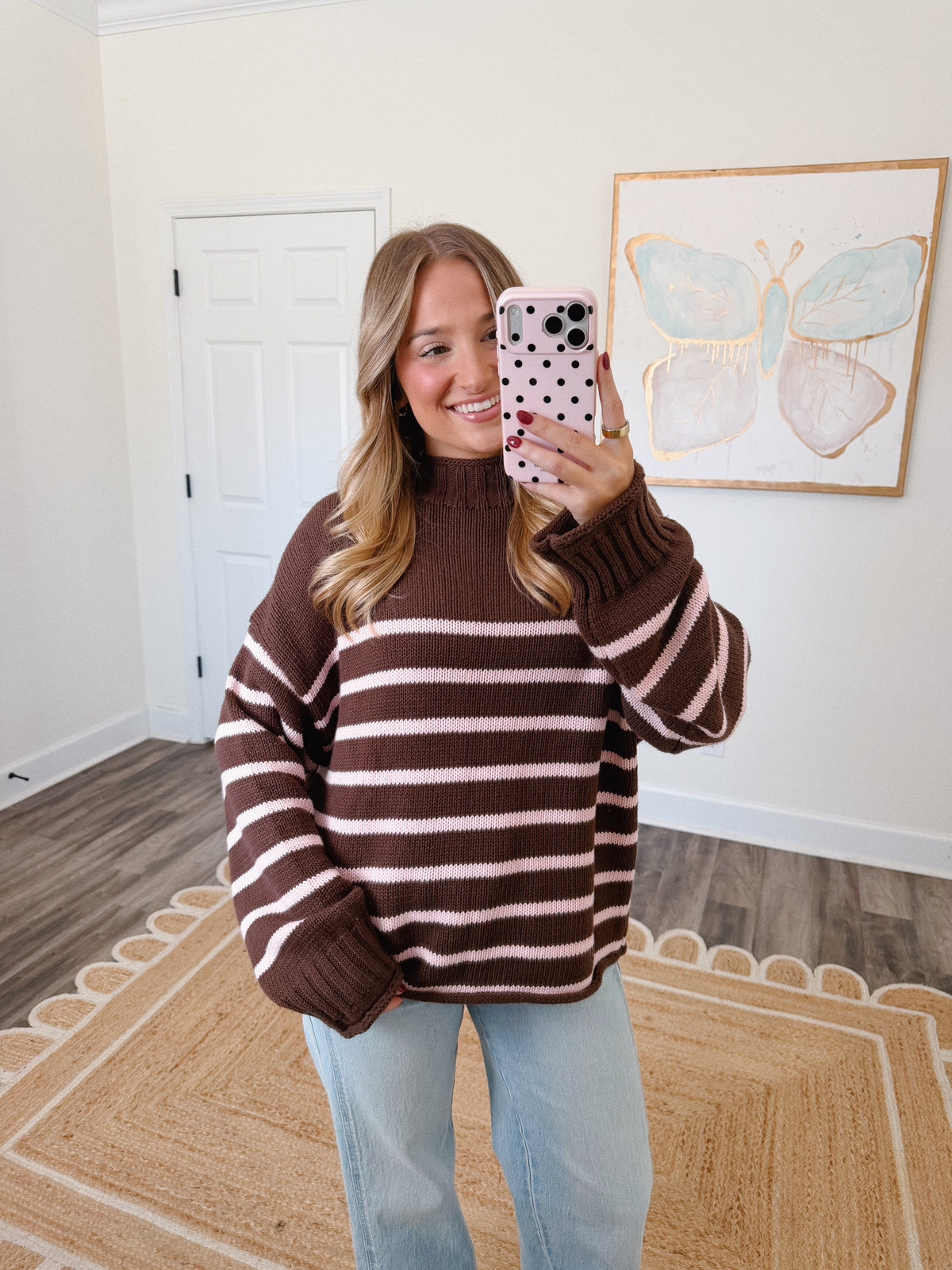 Eloise Striped Sweater - Brown