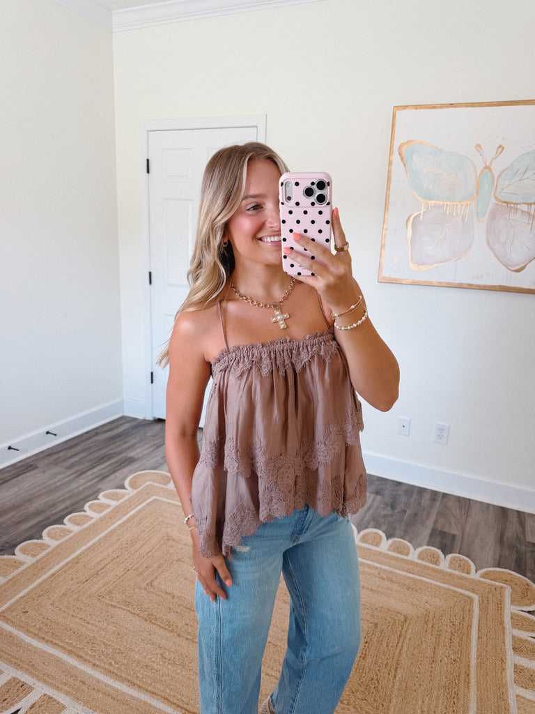 Falling For You Lace Top