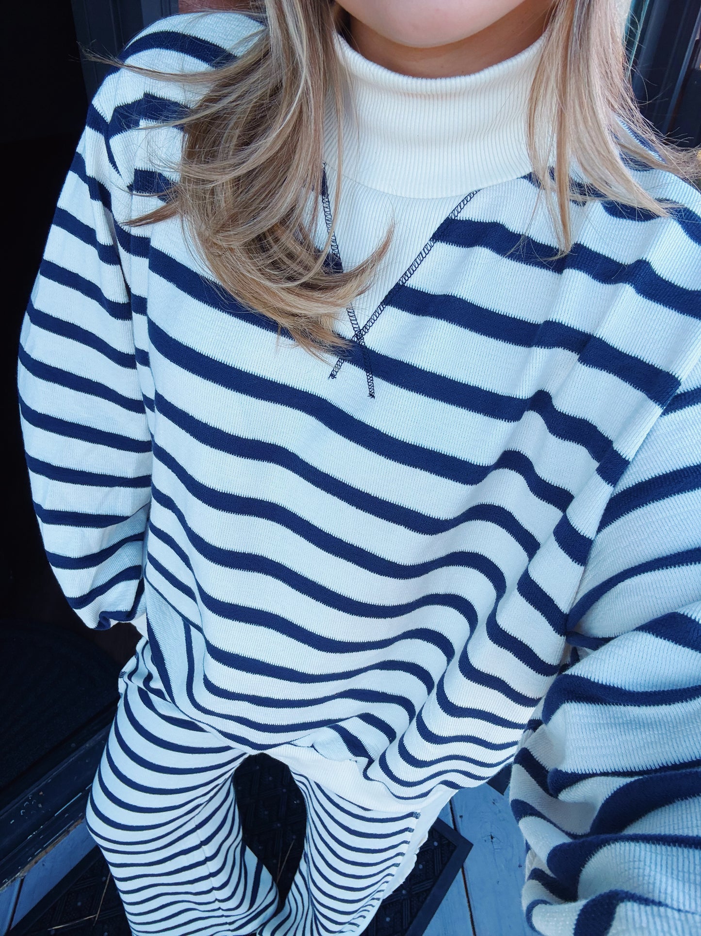 Ava Striped Mockneck Set