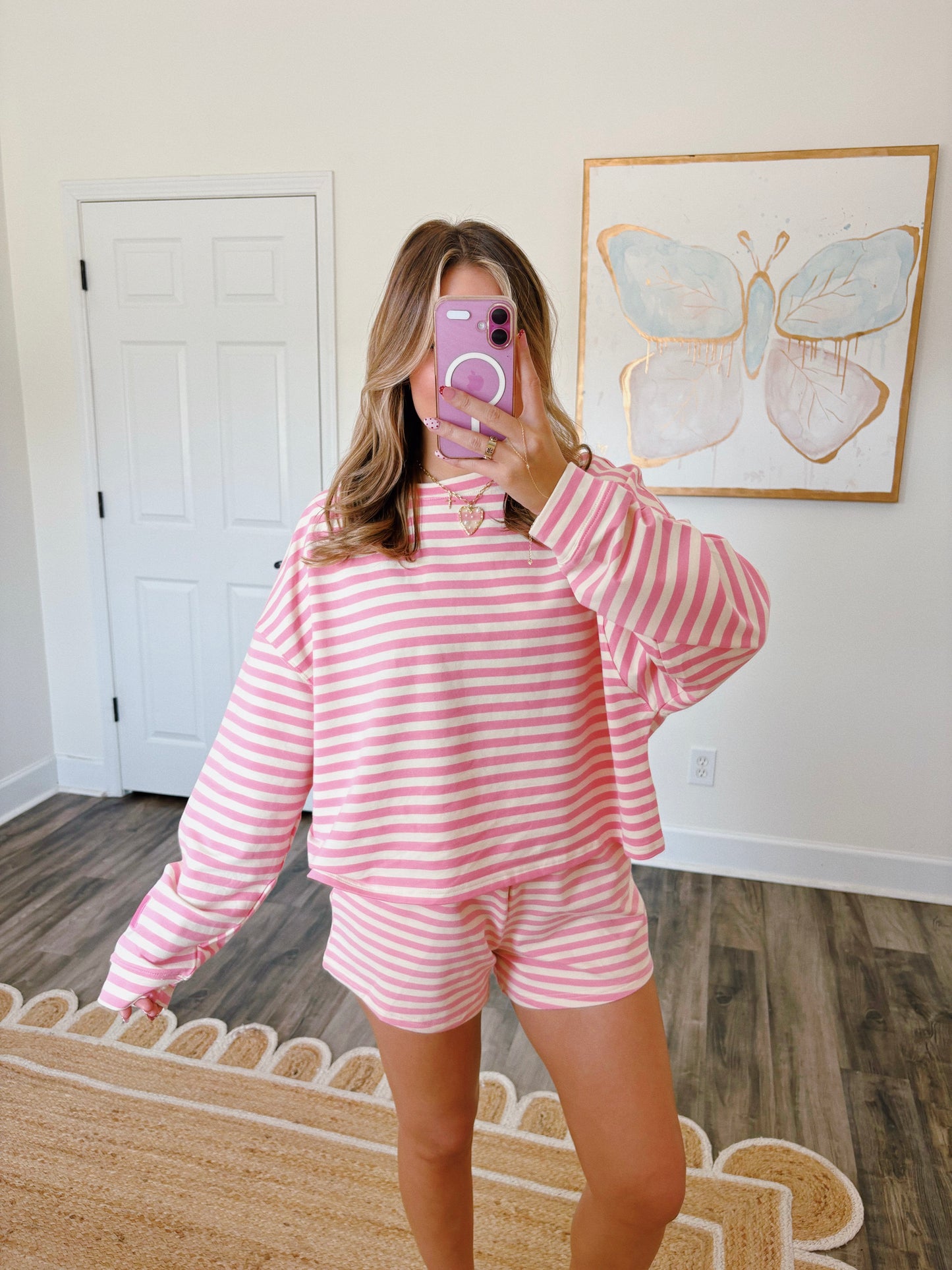 Strawberry Milkshake Striped Set