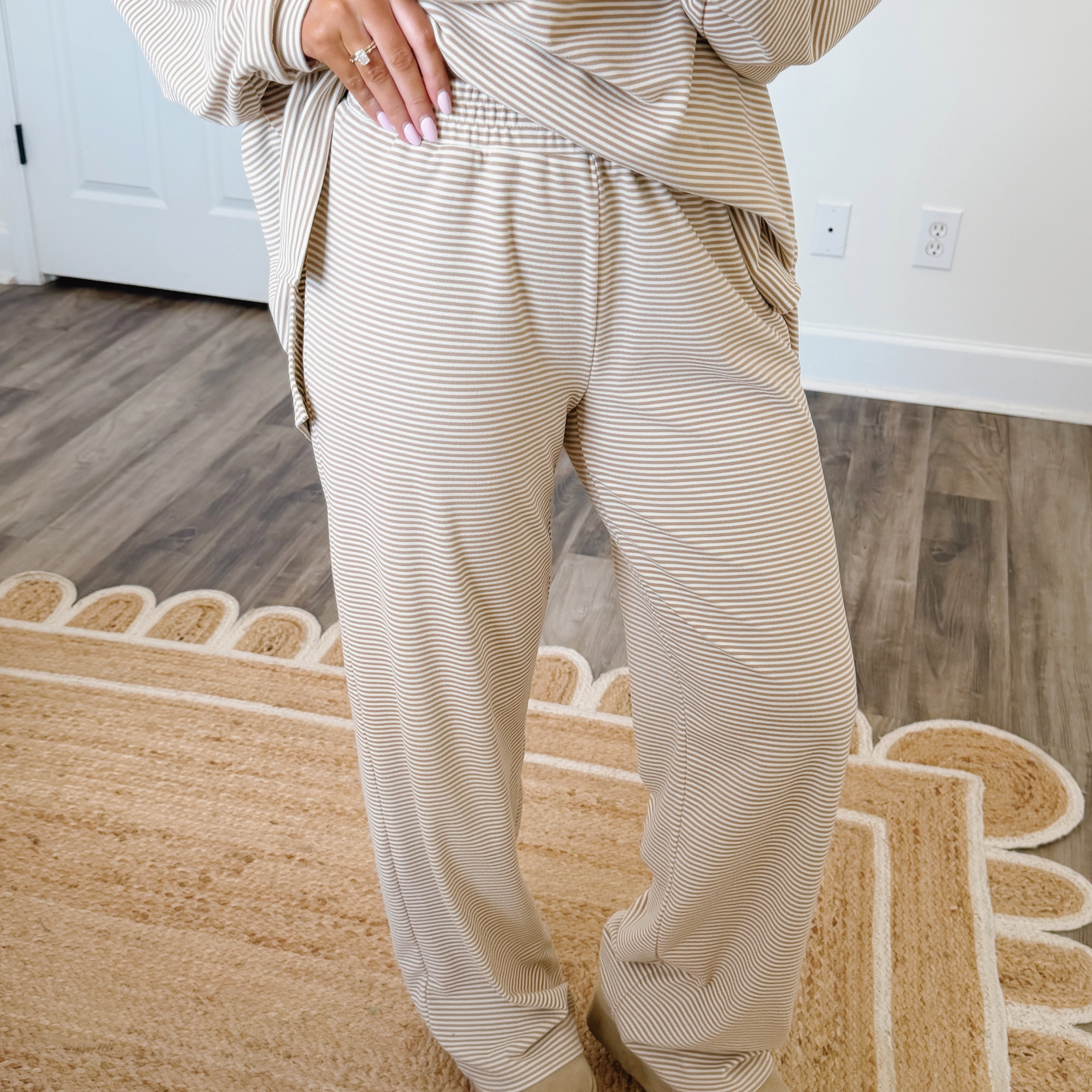 Dani Striped Bottoms Beige
