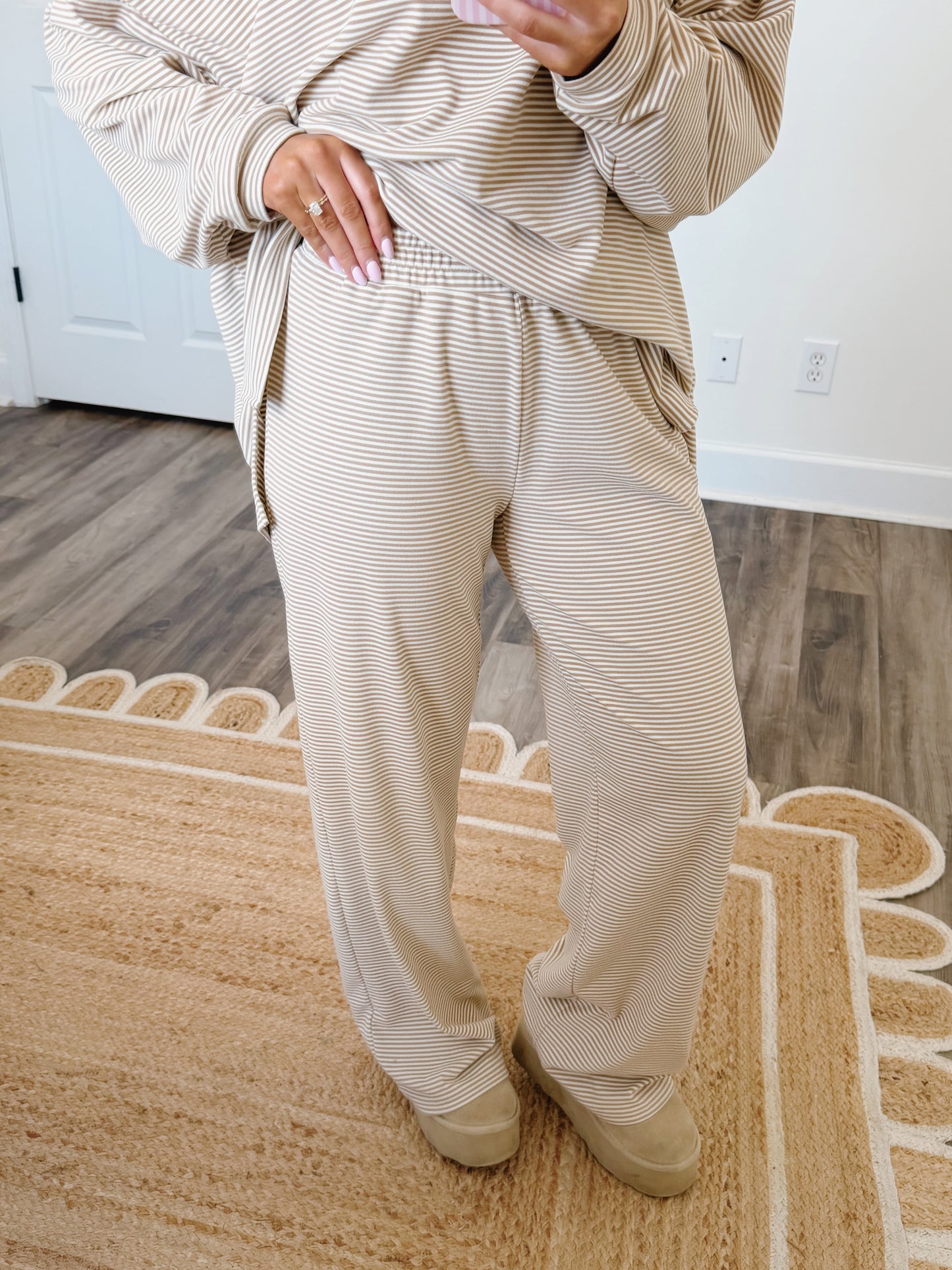 Dani Striped Bottoms Beige