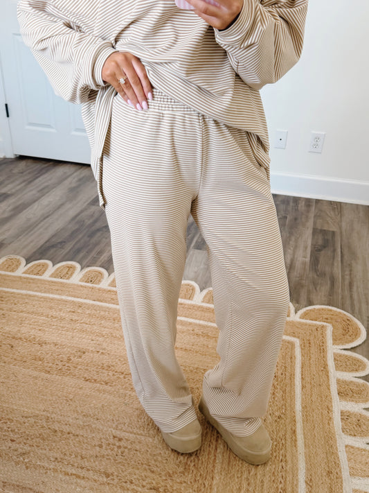 Dani Striped Bottoms Beige