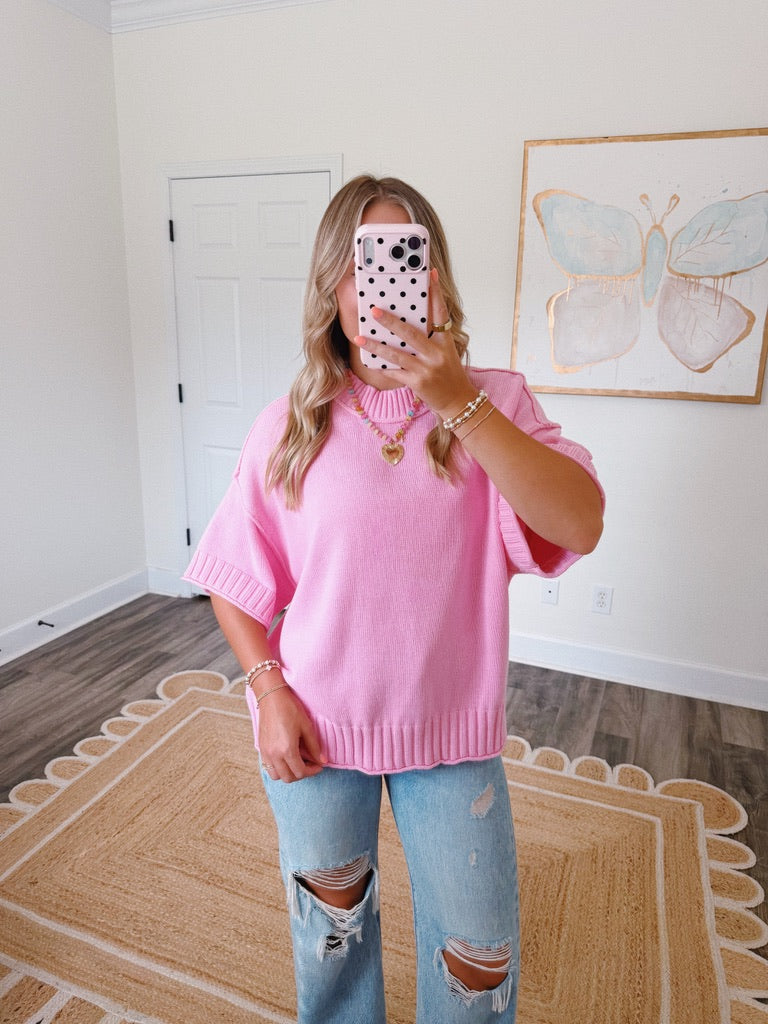 Perfectly Pink Mock Neck Top