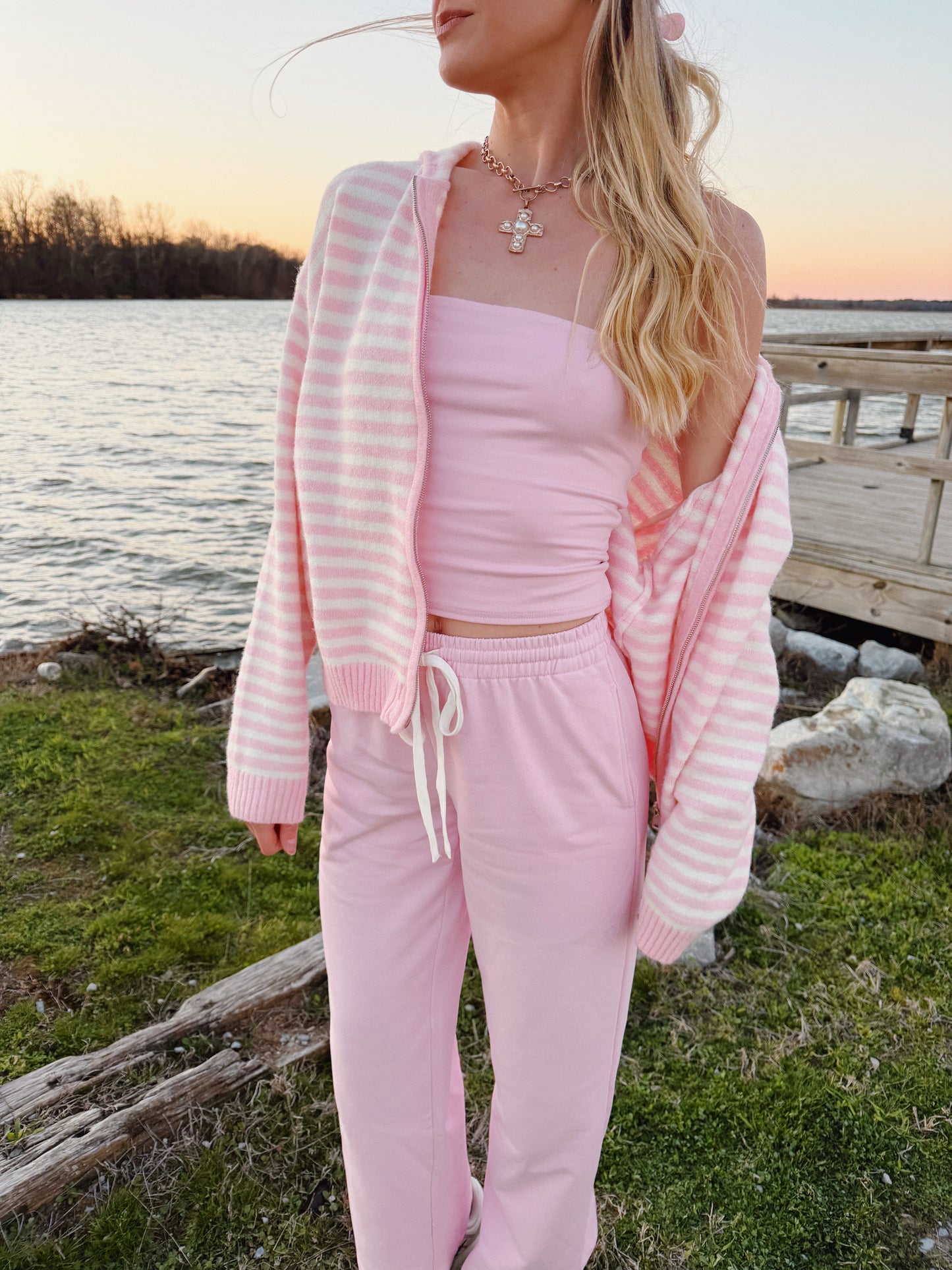 Golden Hour Lounge Set Baby Pink