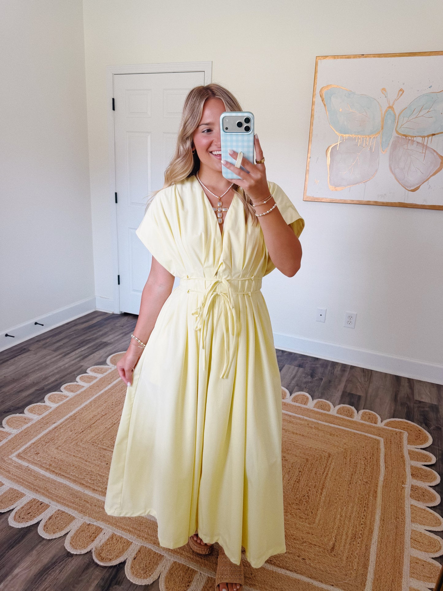 Buttercream Pleated Maxi Dress