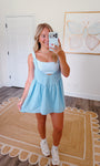 Match Point Gingham Romper in Blue