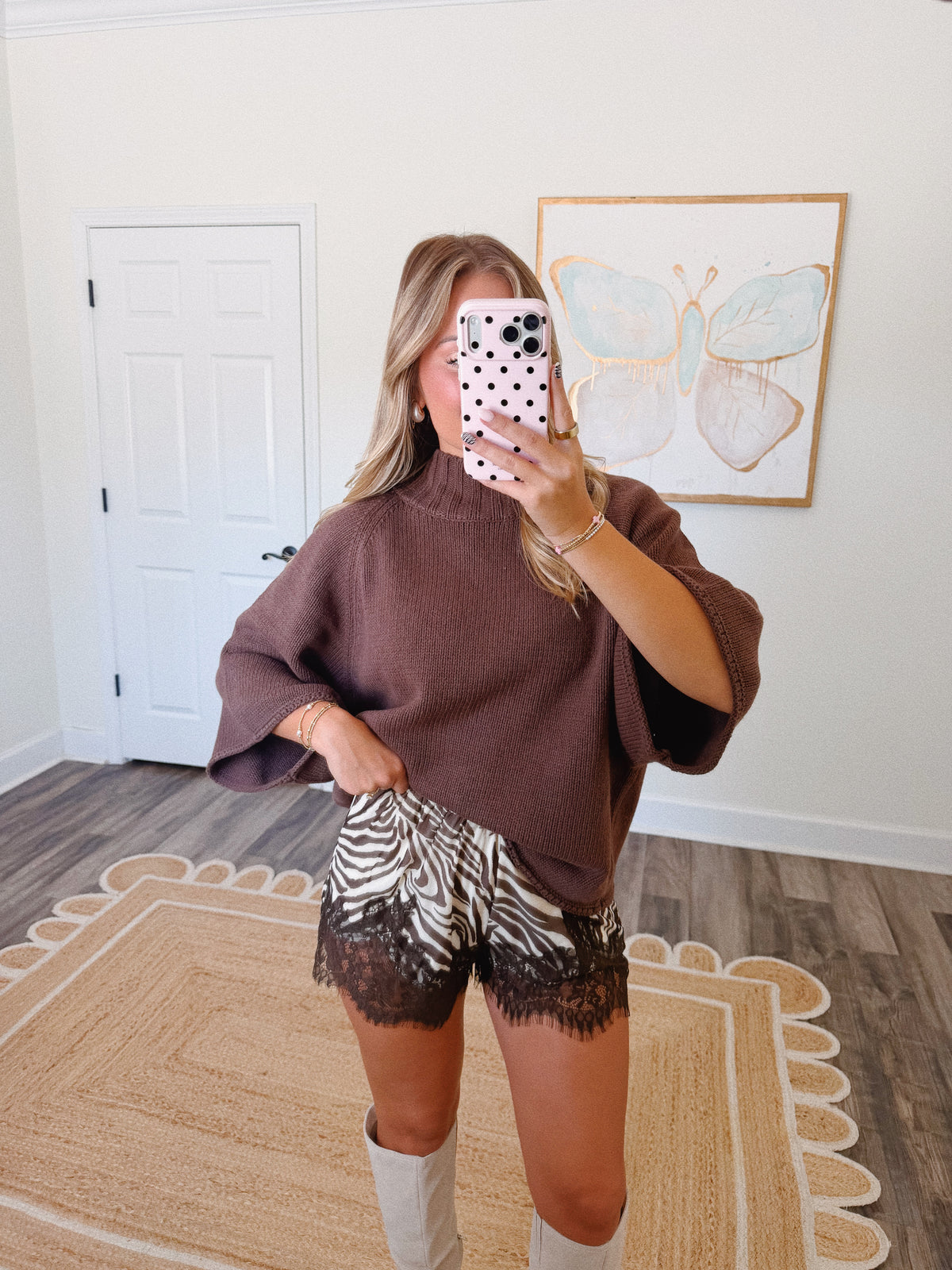 Cocoa Mockneck Top