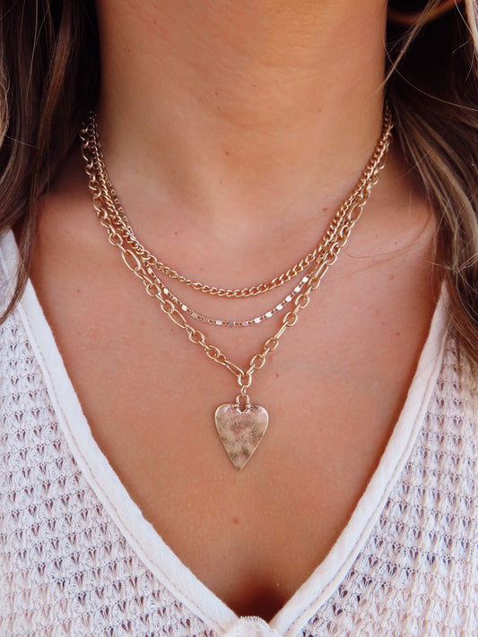 Gold Heart Layering Necklaces