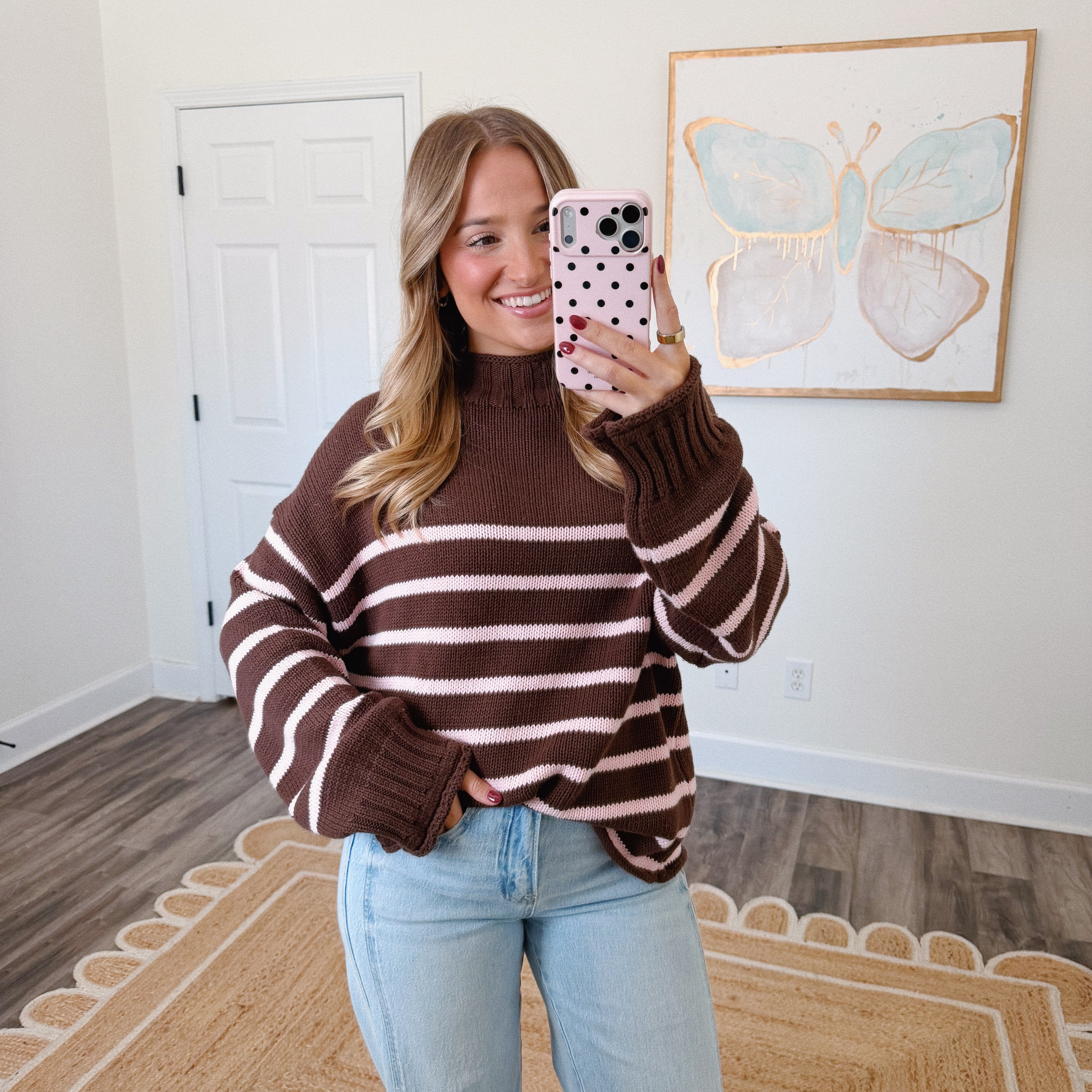 Eloise Striped Sweater - Brown