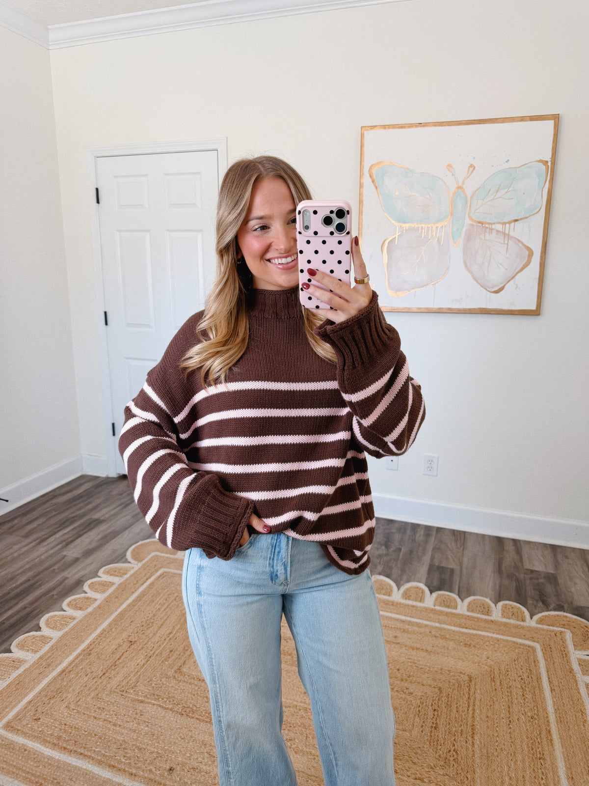 Eloise Striped Sweater - Brown