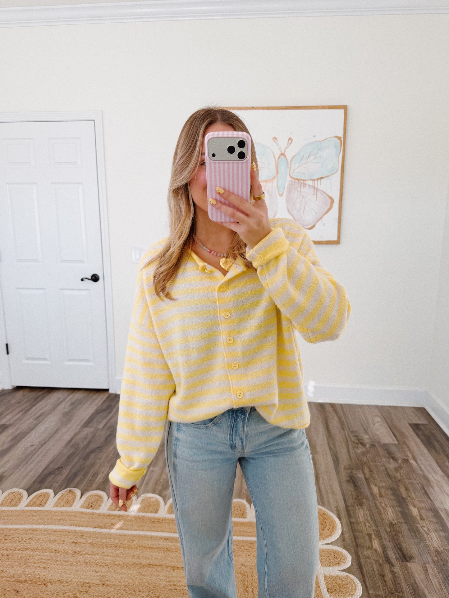 Lemon Striped Cardigan
