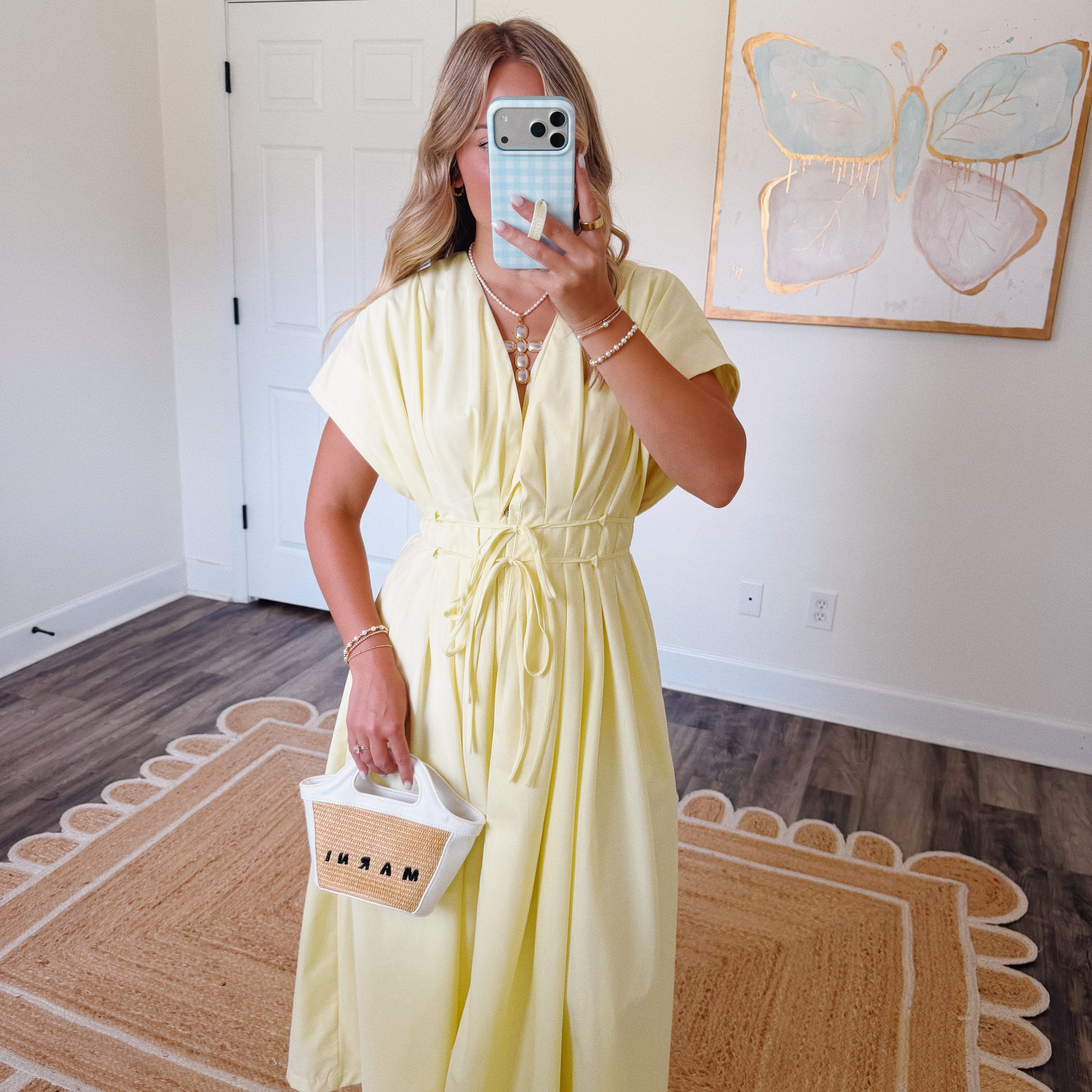 Buttercream Pleated Maxi Dress