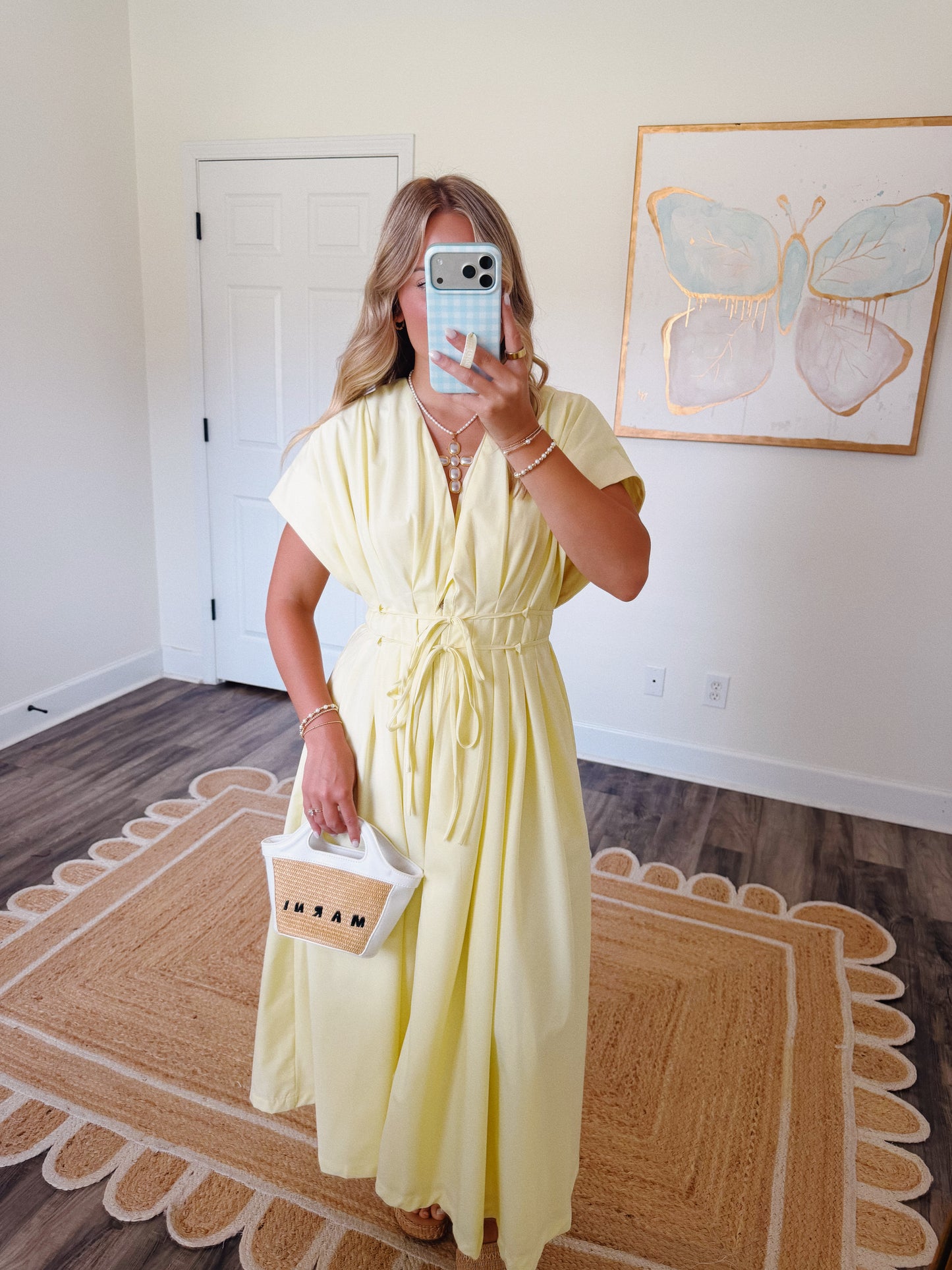Buttercream Pleated Maxi Dress