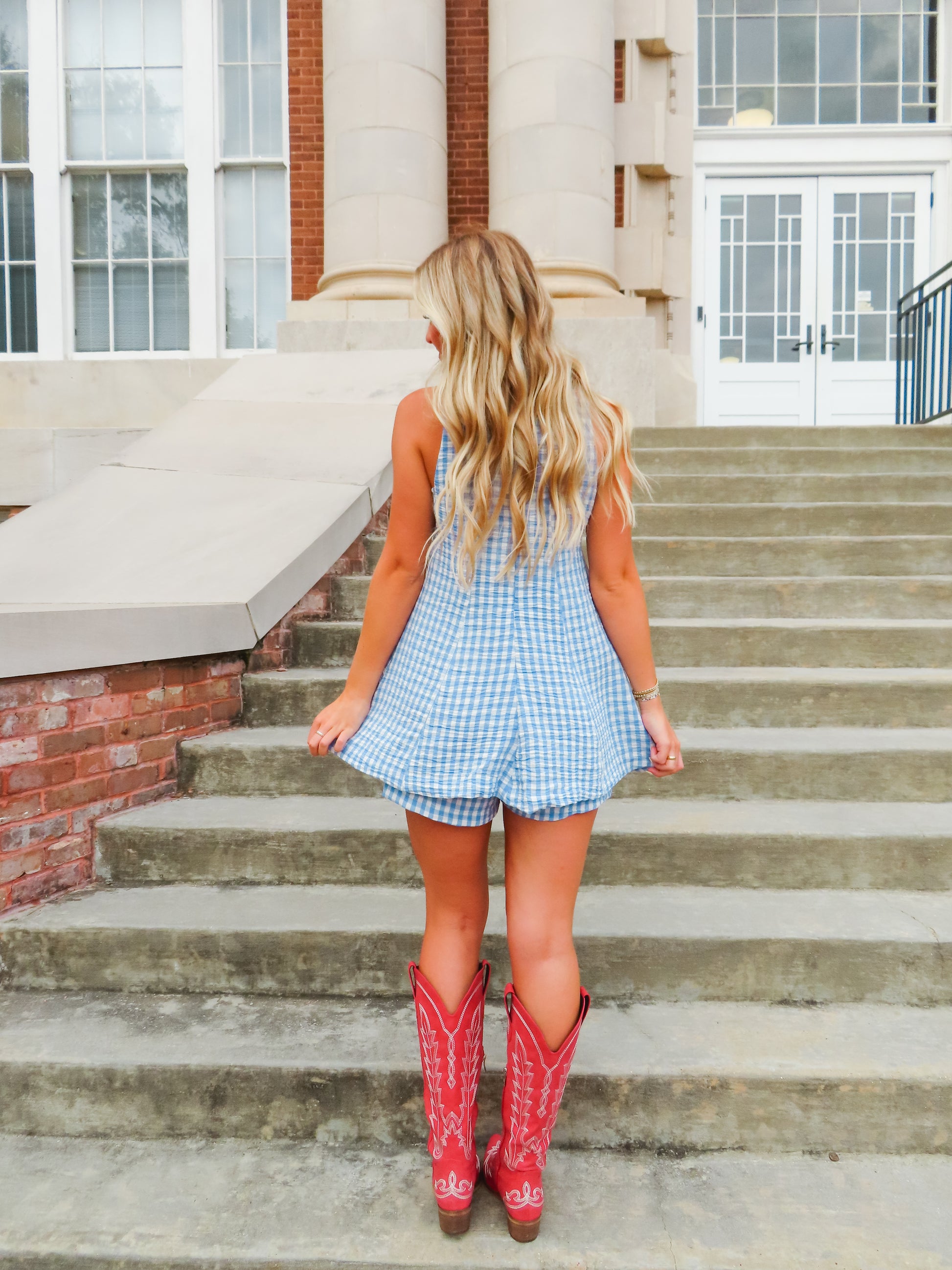 Sweet As Pie Gingham Romper