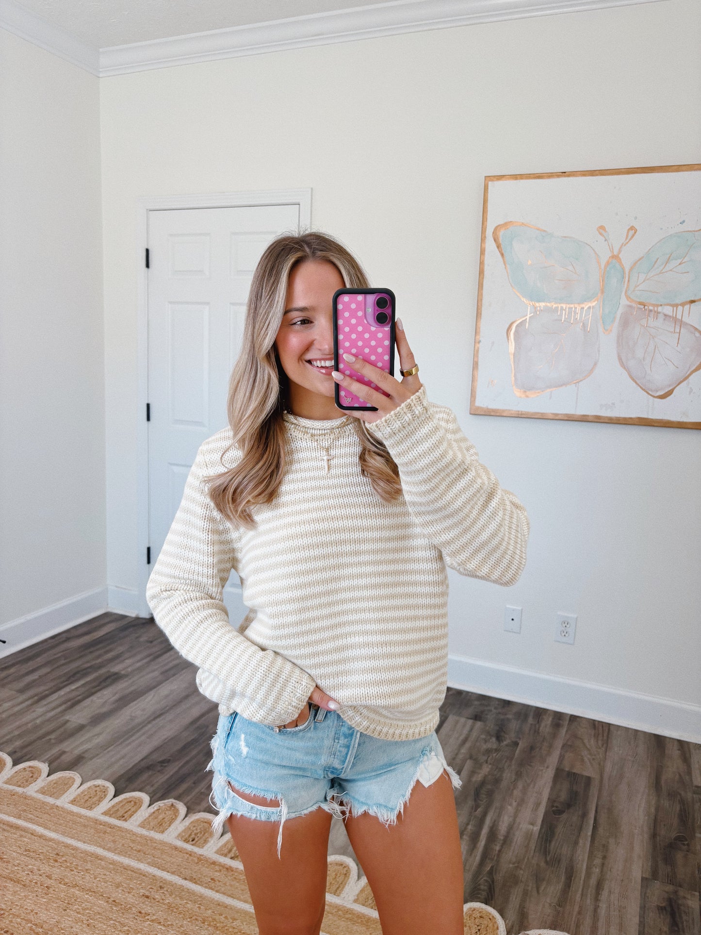Oat Milk Striped Sweater