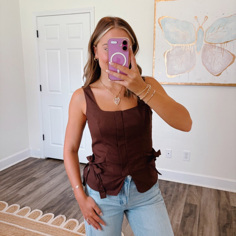 Back To Business Top in Chocolate