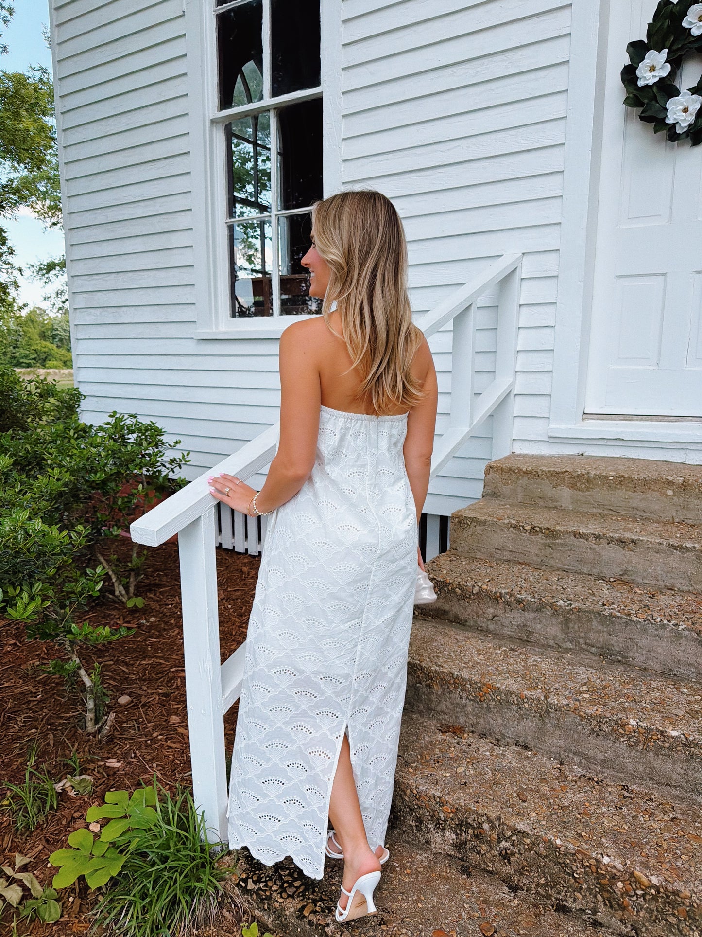 Summer Skies Eyelet Dress White