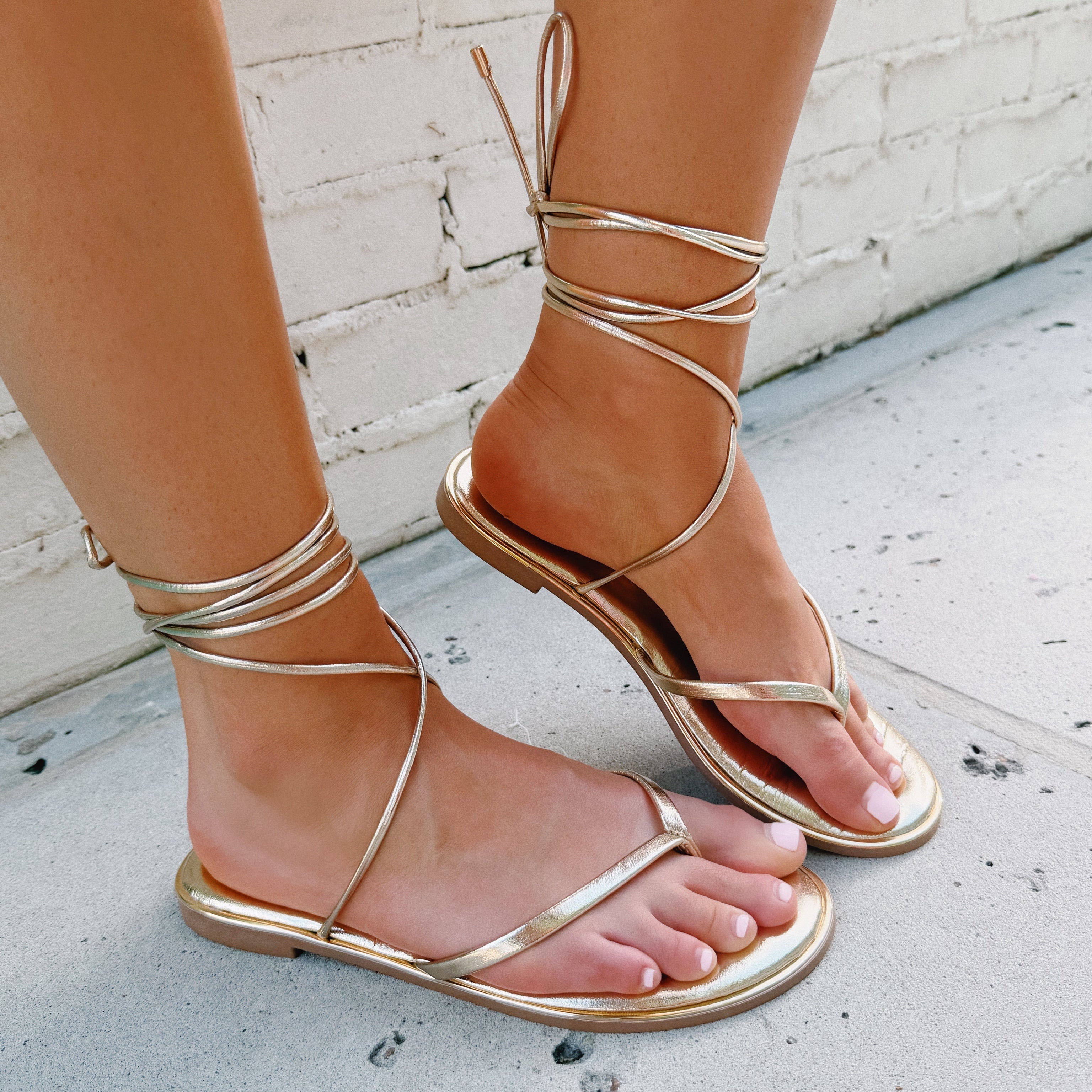 Gold Wrap Up Sandal