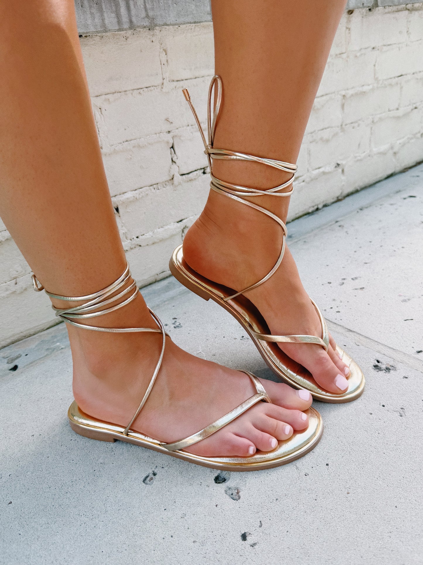 Gold Wrap Up Sandal