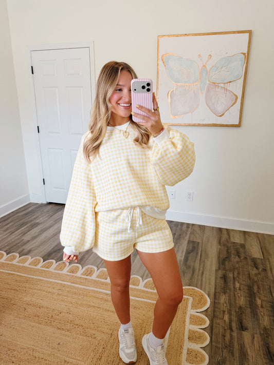 Yellow Gingham Lounge Set