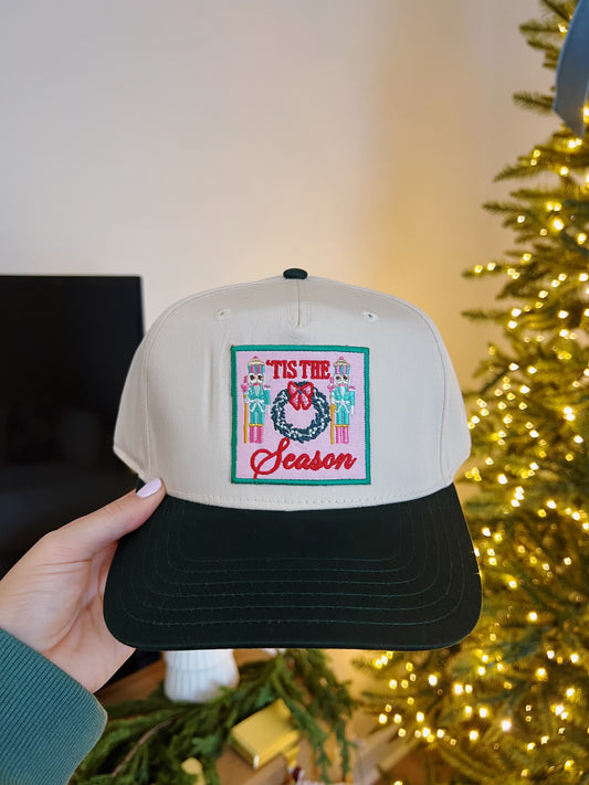 Tis The Season Vintage Trucker Hat in Green