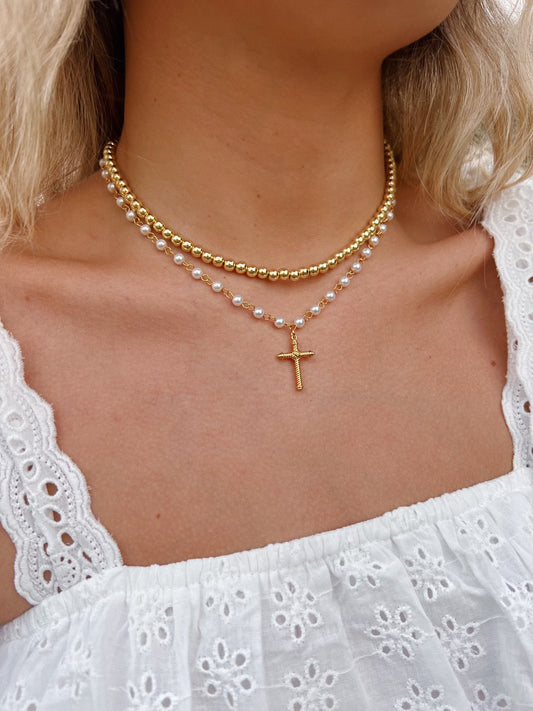 Pearl Cross Necklace