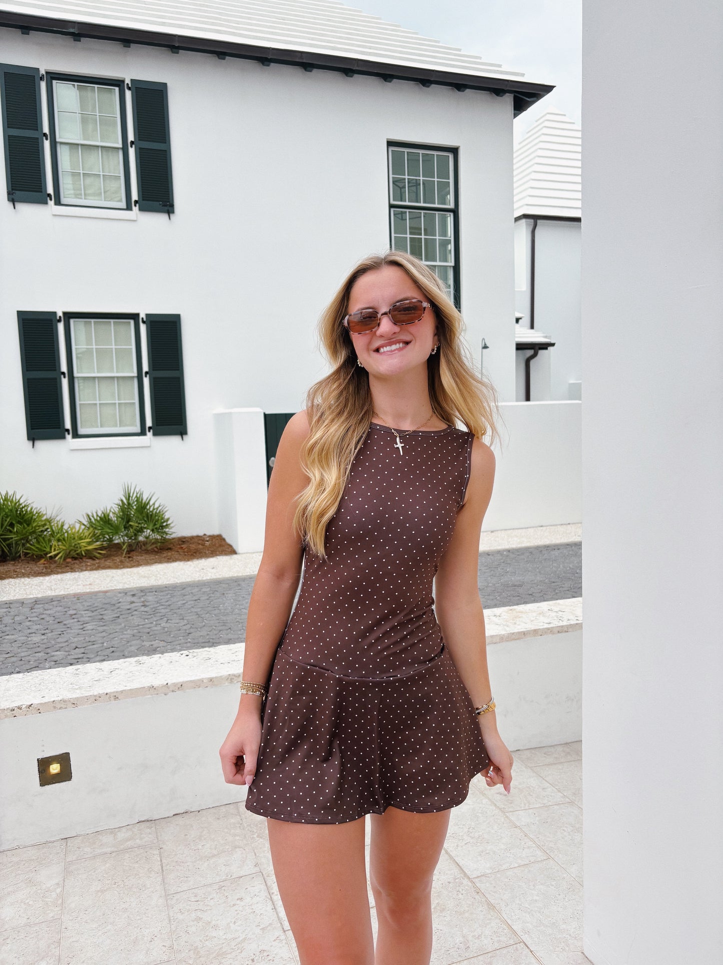 Brown Polka Dot Charlotte Dress