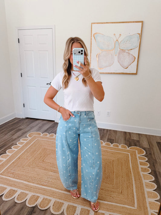 Denim Dottie Barrel Jeans