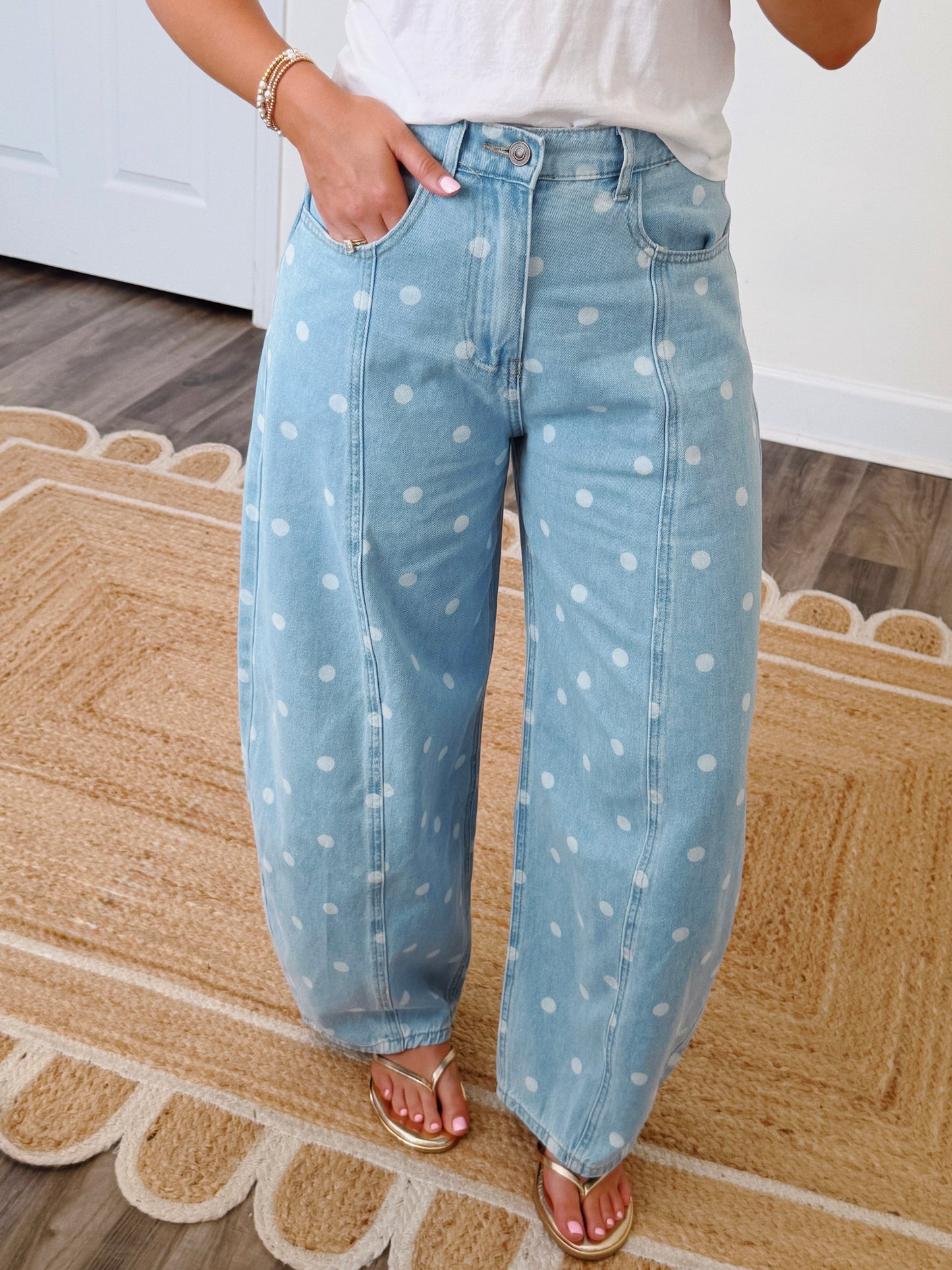 Denim Dottie Barrel Jeans