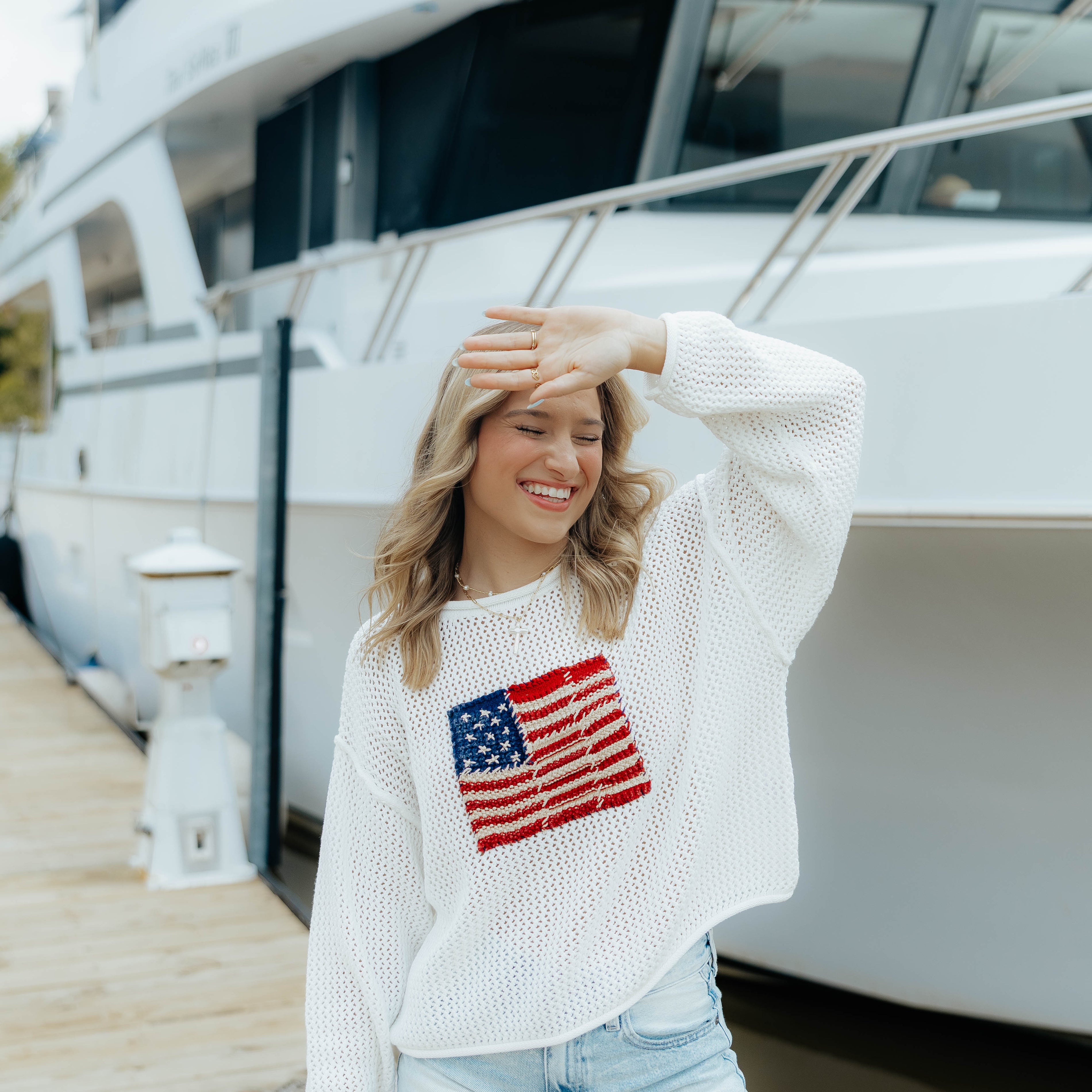 American Flag Knitted Sweater
