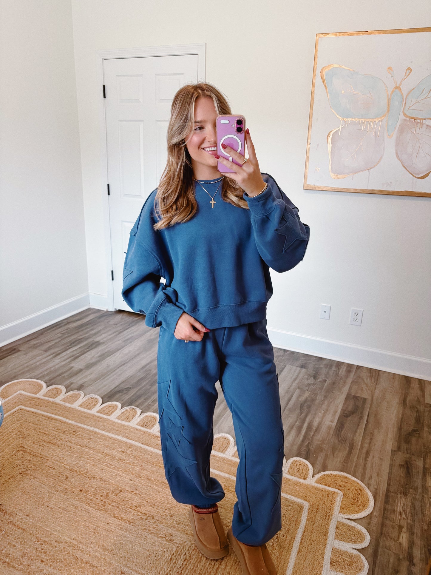 Varsity Star Sweat Set Navy