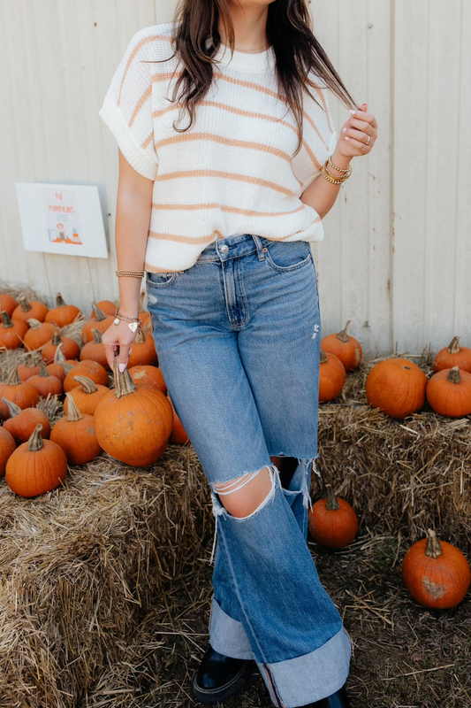 Throw and Go Striped Sweater Vest