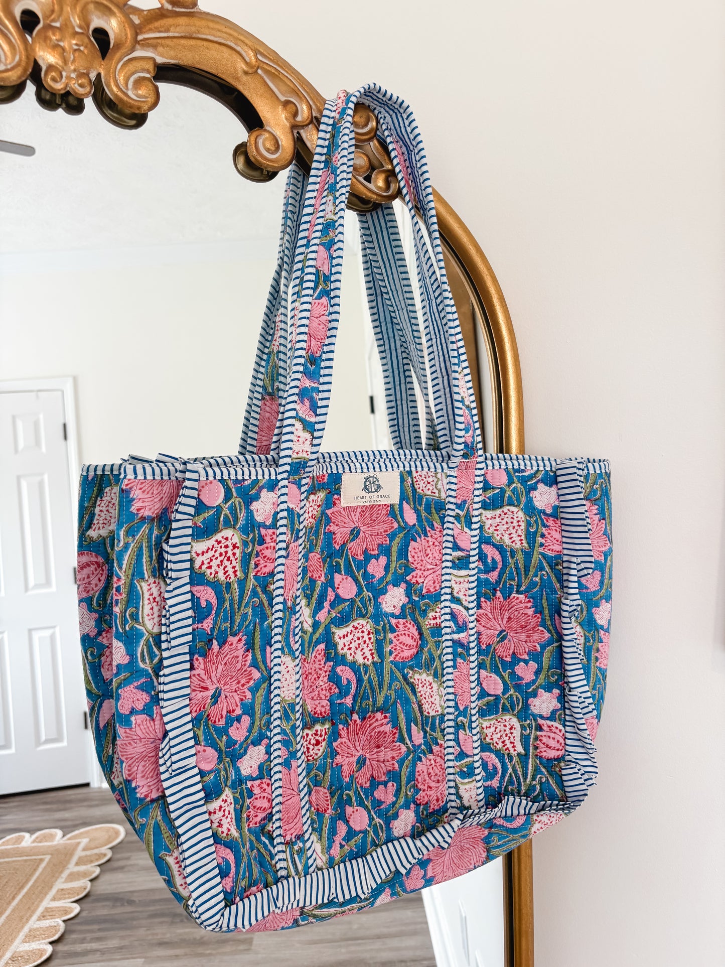 Seascape Large Quilted Tote Bag