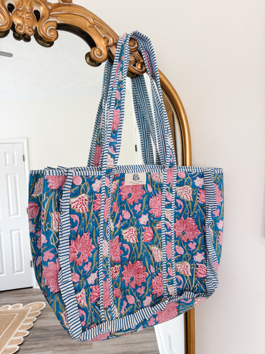 Seascape Large Quilted Tote Bag