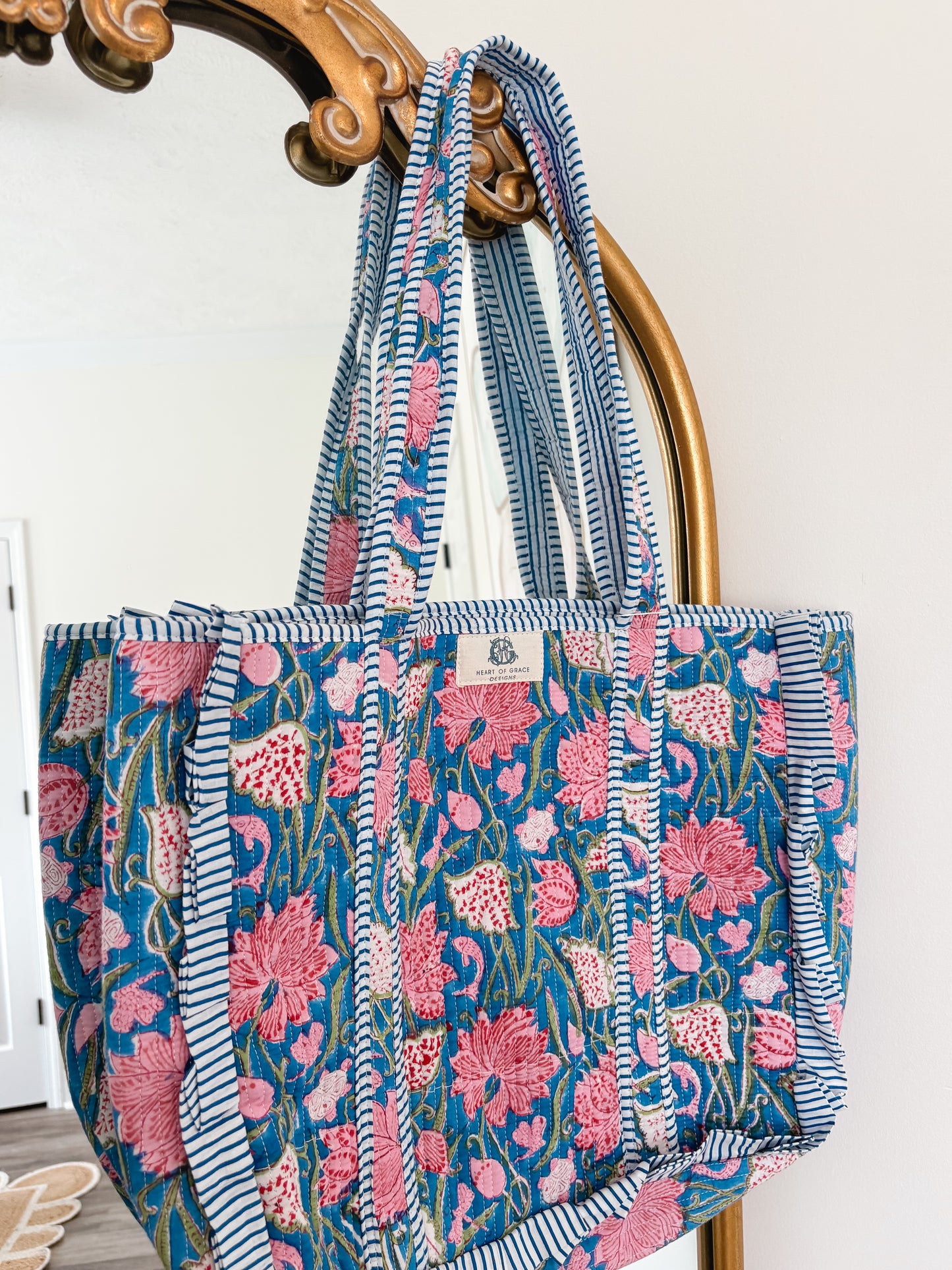 Seascape Large Quilted Tote Bag