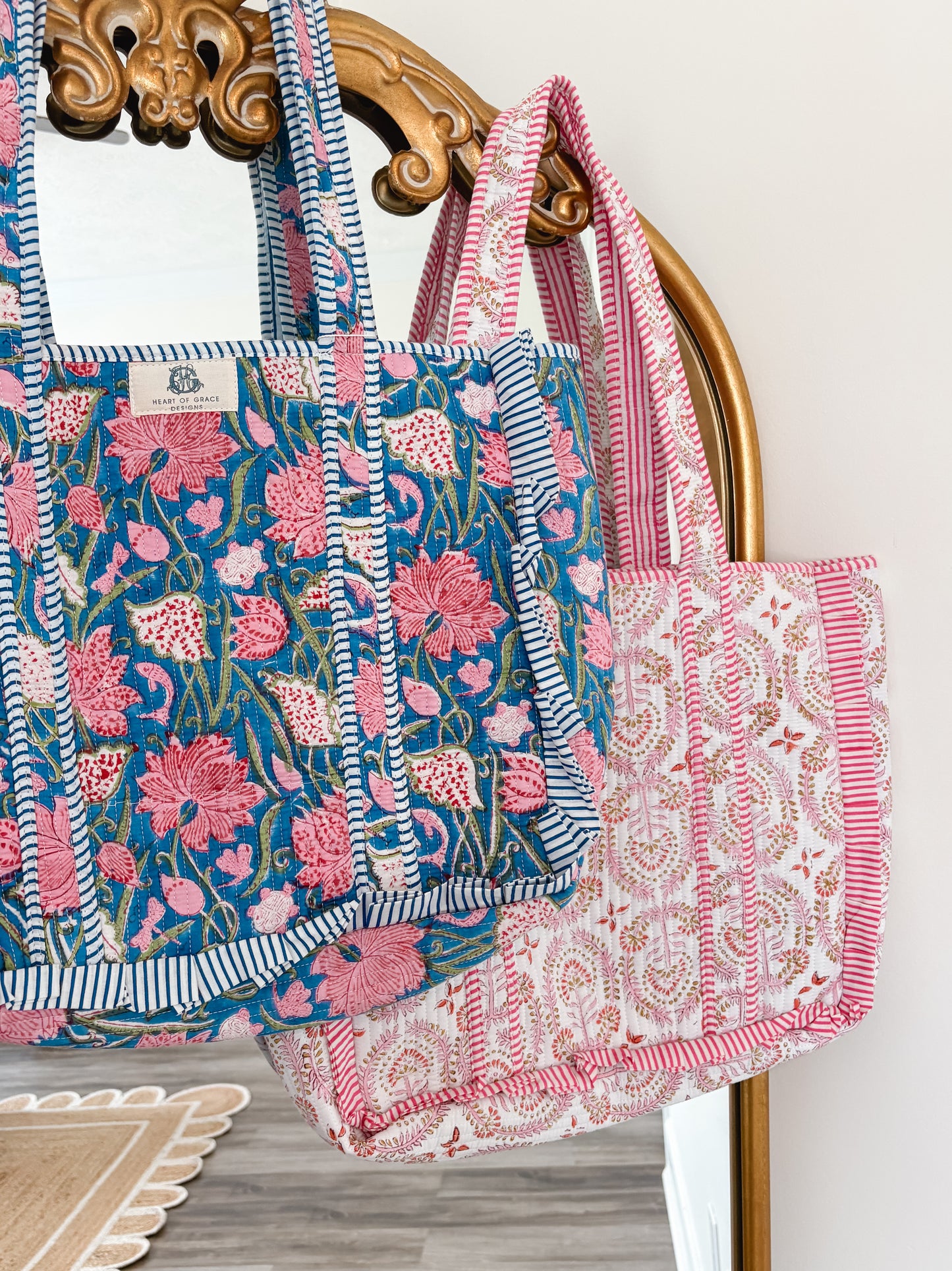 Seascape Large Quilted Tote Bag